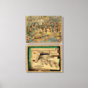 Box Dissected map, United States Canvas Print