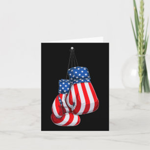 Box Gloves American Flag 4th Of July Boxing Card