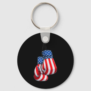 Box Gloves American Flag 4th Of July Boxing Key Ring