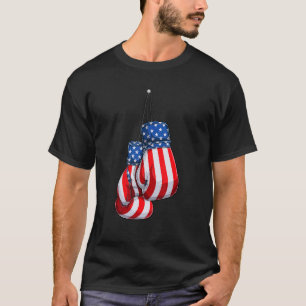 Box Gloves American Flag 4th Of July Boxing T-Shirt