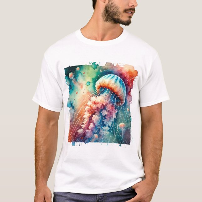 Box Jellyfish 050824AREF128 - Watercolor T-Shirt (Front)