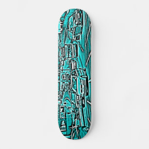 Box Junction in Cyan Skateboard