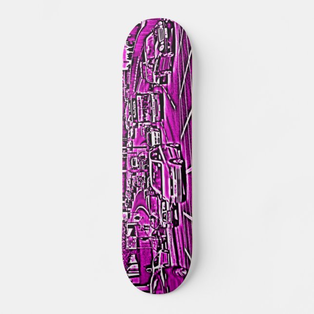 Box Junction in Magenta Skateboard (Front)