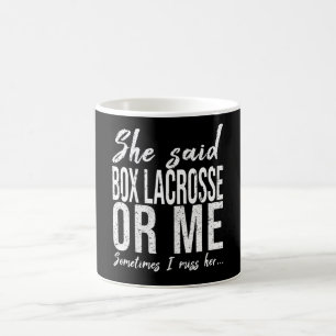 Box lacrosse funny sports gift coffee mug