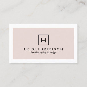 Box Logo Monogram in Light Pink and Black Business Card