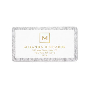 Box Logo Monogram with Elegant Snakeskin Print Label