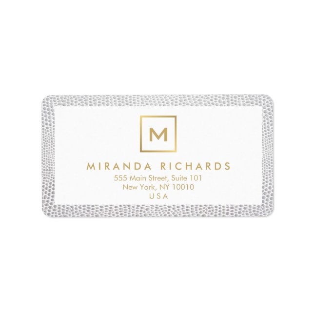 Box Logo Monogram with Elegant Snakeskin Print Label (Front)