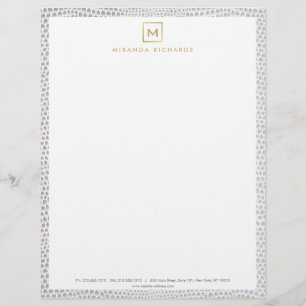 Box Logo Monogram with Elegant Snakeskin Print Letterhead