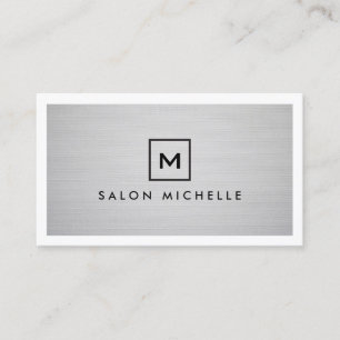 BOX LOGO with YOUR INITIAL on LIGHT GRAY LINEN Business Card