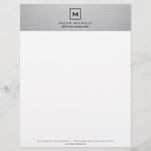 BOX LOGO with YOUR INITIAL on LIGHT GRAY LINEN Letterhead Design