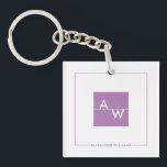 Box Monogrammed Formal Key Ring<br><div class="desc">A modern,  chic and stylish keychain with your initials beautifully designed in a box. Perfect for souvenirs and give aways.</div>