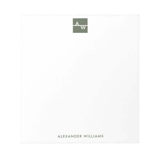 Box Monogrammed Formal Notepad (Front)