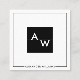 Box Monogrammed Formal Square Business Card