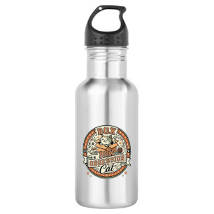 Box Obsession Cat Box Obsession Cat Vintage Vector 532 Ml Water Bottle