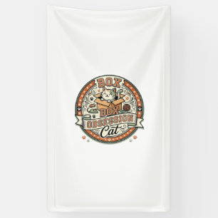 Box Obsession Cat Box Obsession Cat Vintage Vector Banner