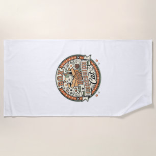 Box Obsession Cat Box Obsession Cat Vintage Vector Beach Towel