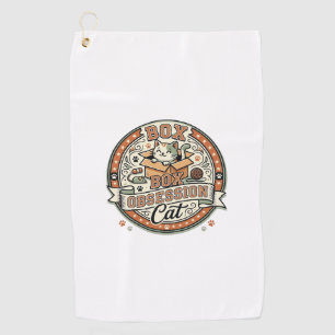 Box Obsession Cat Box Obsession Cat Vintage Vector Golf Towel