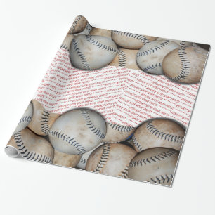 Box of Baseballs - Add Three Photos Wrapping Paper