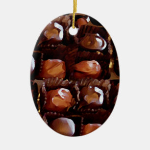 Box of Chocolates, Tempting Chocolate Candy Ceramic Tree Decoration