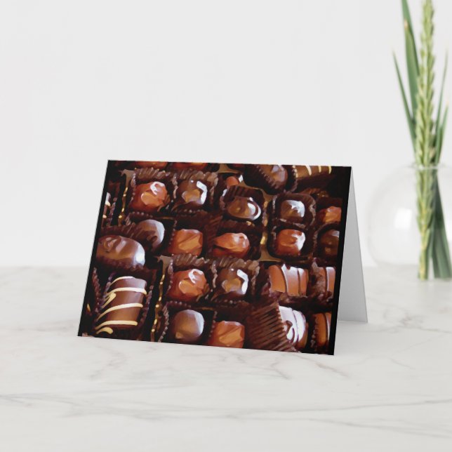 Box of Chocolates, Tempting Chocolate Candy Holiday Card (Front)