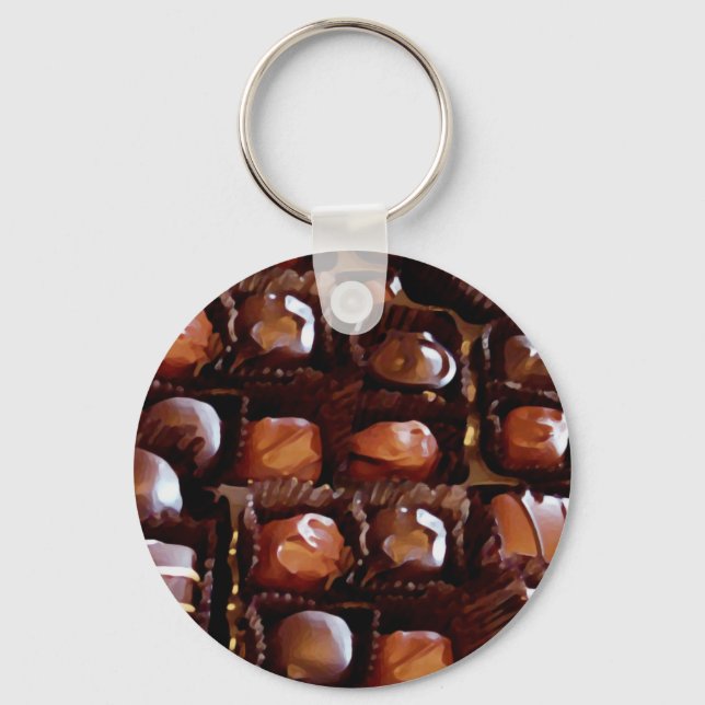 Box of Chocolates, Tempting Chocolate Candy Key Ring (Front)