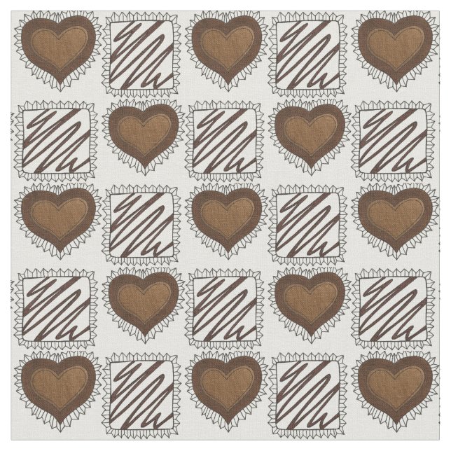 Box of Chocolates Valentine's Day Chocolate Candy Fabric (Close Up)