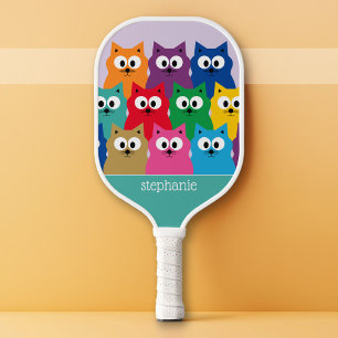 Box of Colourful Cute Cartoon Kitty Cats Pattern Pickleball Paddle