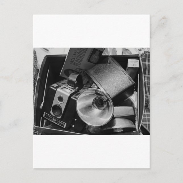 Box of Old Kodak Cameras Postcard (Front)