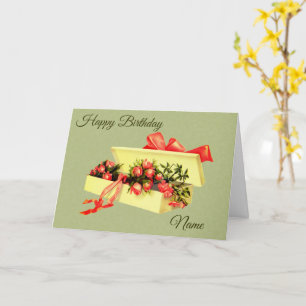 Box Of Roses Personalized Birthday Card