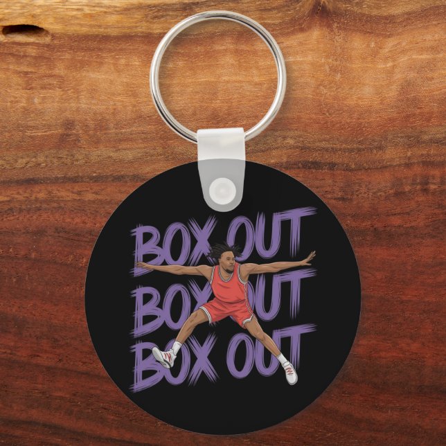 Box Out Box Out Box Out: Creative And Funny Takes Key Ring (Front)