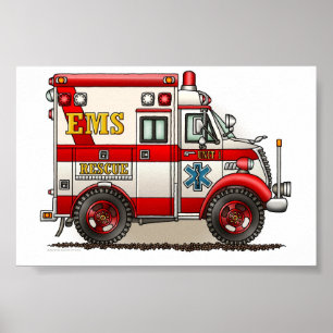 Box Truck Ambulance Poster