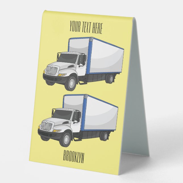 Box truck cartoon illustration (Front)