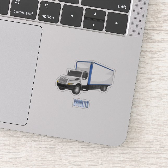 Box truck cartoon illustration (Detail)