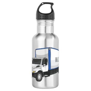 Box truck cartoon illustration 532 ml water bottle