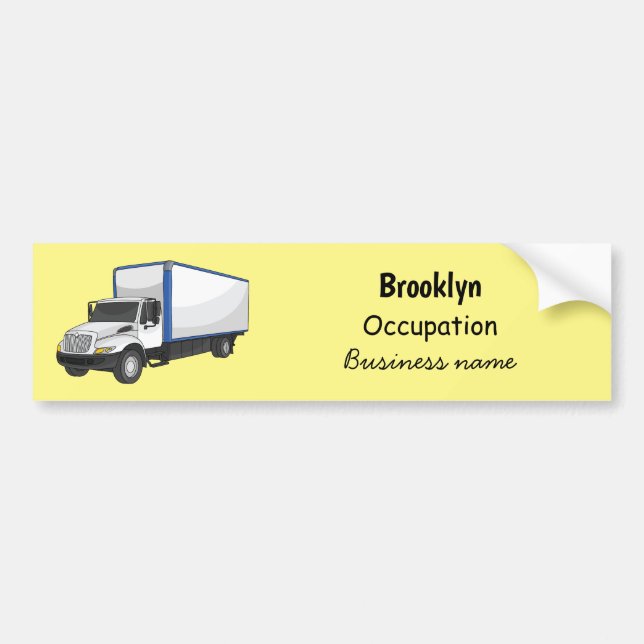 Box truck cartoon illustration bumper sticker (Front)