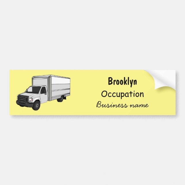 Box truck cartoon illustration bumper sticker (Front)