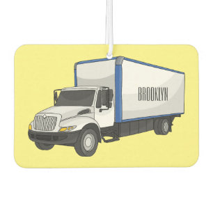 Box truck cartoon illustration car air freshener