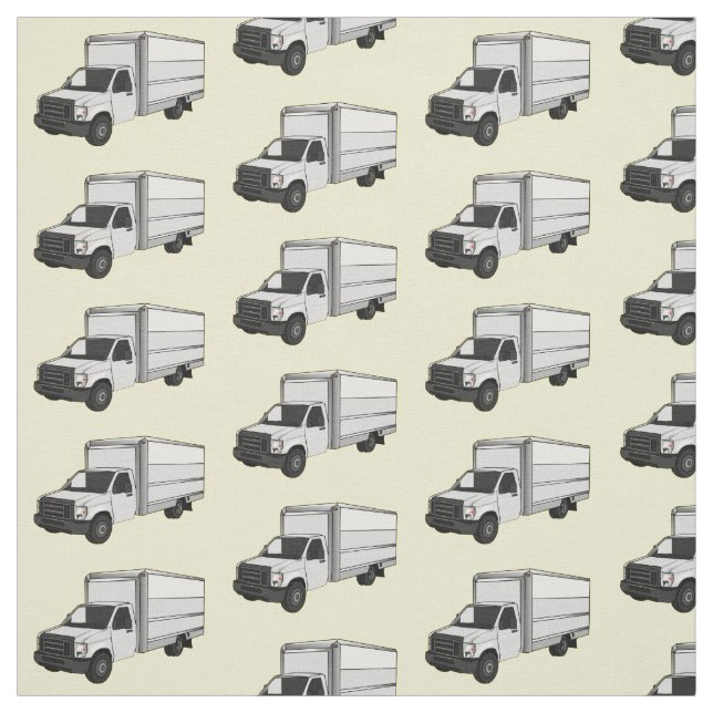 Box truck cartoon illustration fabric (Swatch)