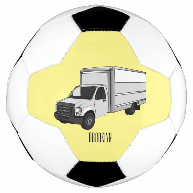 Box truck cartoon illustration football (Front)