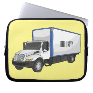 Box truck cartoon illustration laptop sleeve