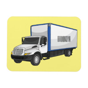 Box truck cartoon illustration magnet