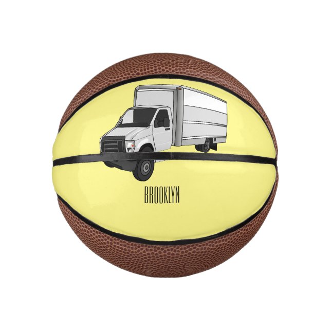 Box truck cartoon illustration mini basketball (Front)
