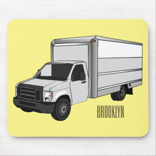 Box truck cartoon illustration mouse mat