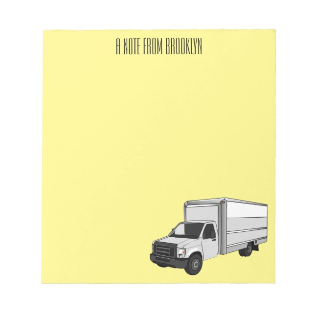 Box truck cartoon illustration notepad (Front)
