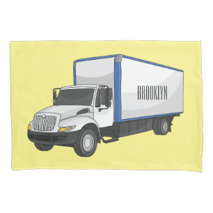 Box truck cartoon illustration pillowcase