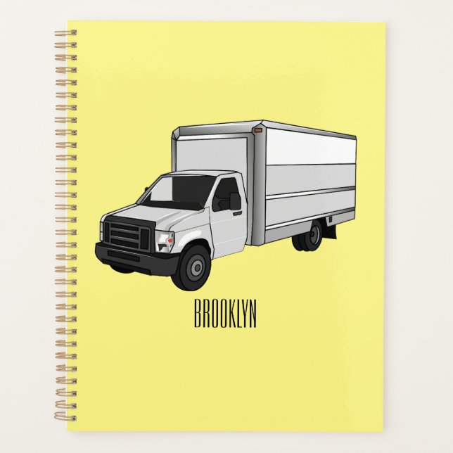 Box truck cartoon illustration planner (Front)