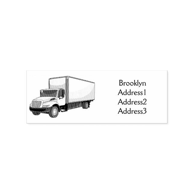 Box truck cartoon illustration rubber stamp (Imprint)