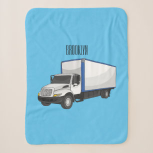 Box truck cartoon illustration sherpa blanket