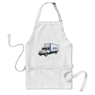 Box truck cartoon illustration standard apron