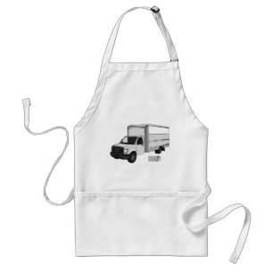 Box truck cartoon illustration standard apron